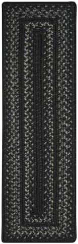 Homespice Jet Black Jute Braided Table Runner, Rect 8x28 Set of 2