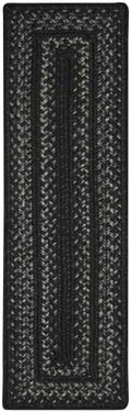 Homespice Jet Black Jute Braided Table Runner, Rect 8x28 Set of 2
