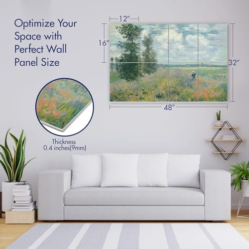 PINWELIFE® Masterpiece Acoustic Art Panels, 8-Pack 12"×16" Sound Absorbing Panels, Decorative Acoustic Wall Art, Noise and Echo Cancelling for Home Studio/Office, Nano Tape Included