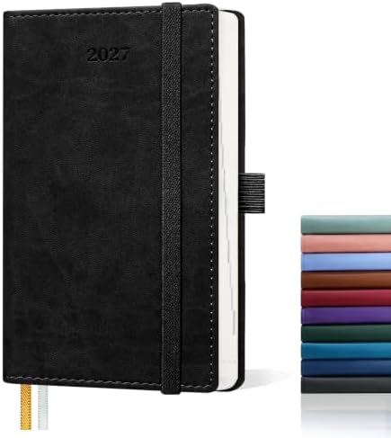 2027 Small Planner, 6.5" x 3.5", Pocket Planner for Purse, Black