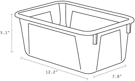 Storex Small Cubby Bins – Plastic Storage Containers for Classroom, 12.2 x 7.8 x 5.1 inches, Translucent, 5-Pack (62461A05C)