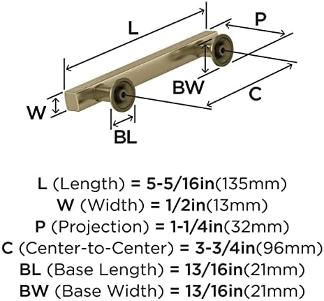 Amerock 3-3/4" Everett Golden Champagne Drawer Pull
