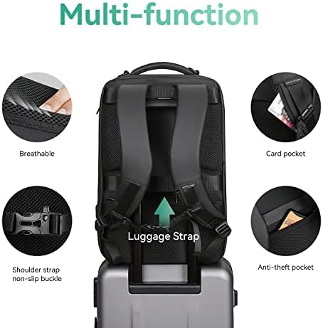 MARK RYDEN Business Backpack for Men, Waterproof High Tech Backpack with Sport Car Shape Design and USB Charging Port, Travel Laptop Backpack Fits 17.3 Inch Notebook (YKK-2 Pockets)
