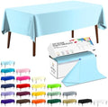 CXPSINC 54 Inch X 300 Feet Plastic Table Cover Roll Disposable Tablecloth with Slide Cutter for All Type/Shape Tables | Party, Banquet, Birthdays, Weddings(Light Blue, 300 Feet)