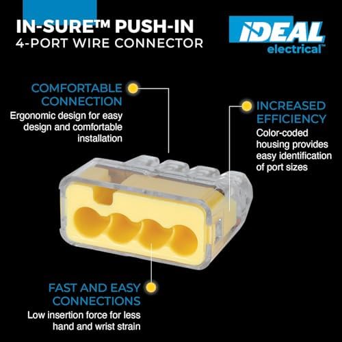 Ideal Electrical in-Sure Push-in Wire Connector, 30-1034P, 100-Pk