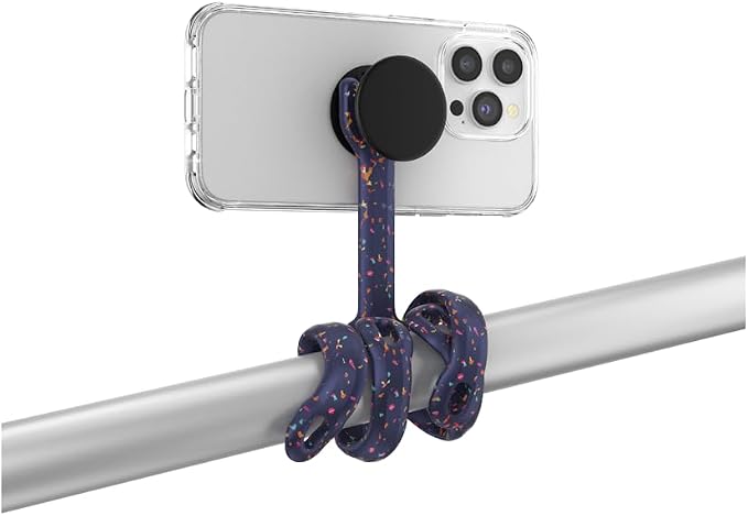 PopSockets Flexible Phone Mount & Stand- Navy Confetti | Flex Mount & Tripod, Content Creators, Hands-Free, Navy, Blue, Dark, Electronic Accessories, For iPad/Kindle/iPhone/Android