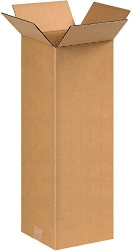 BOX USA 8x8x20 Tall Corrugated Boxes, Tall, 8L x 8W x 20H, Pack of 25 | Shipping, Packaging, Moving, Storage Box for Home or Business, Strong Wholesale Bulk Boxes