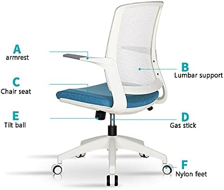 Comfy Chair Office Chair Desk Chair Ergonomic Computer Chair Swivel Chair Computer Chair for Study Room Bedroom Home Office Swivel Chairs (Colour: Blue) (Black)