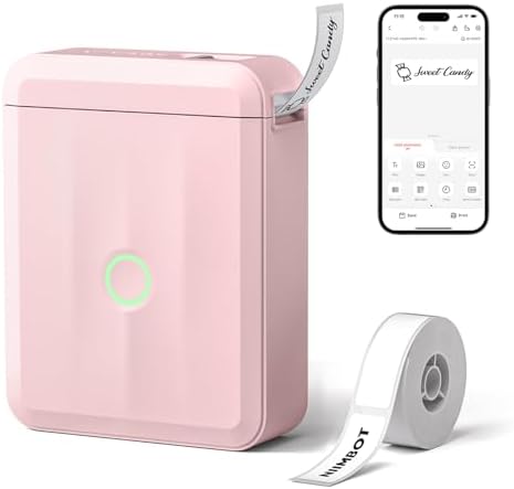 NIIMBOT D110 Mini Label Maker Machine with Tape for Home School, Pink