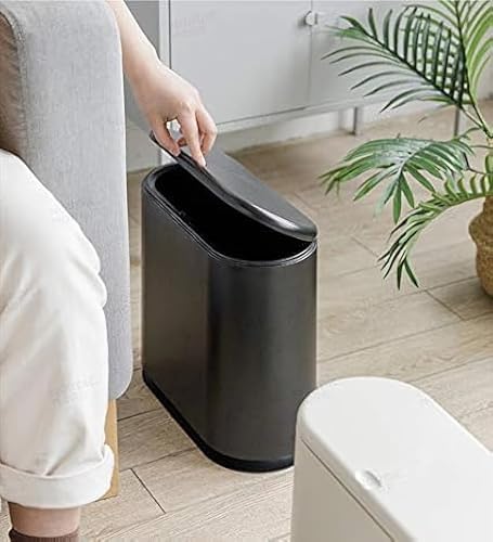 Sooyee 10 Liter Rectangular Plastic Trash Can, Black