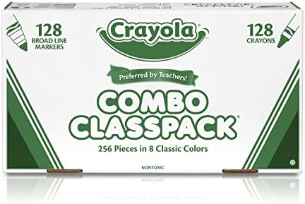 Crayola Crayons & Washable Markers Classpack (256ct), Teacher Classroom Must Haves, Bulk Markers for Kids, Art Supplies for Preschool & Kindergarten | Teacher Classroom Must Haves, Bulk Markers for Kids, Art Supplies for Preschool & Kindergarten