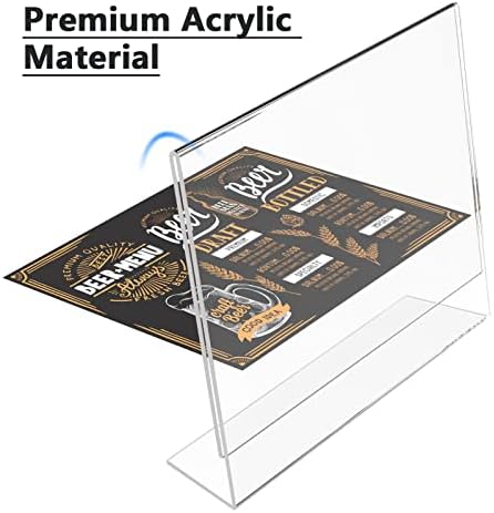 MaxGear Acrylic Sign Holder 8.5x11 Inches Horizontal 6 Pack, Slant Back