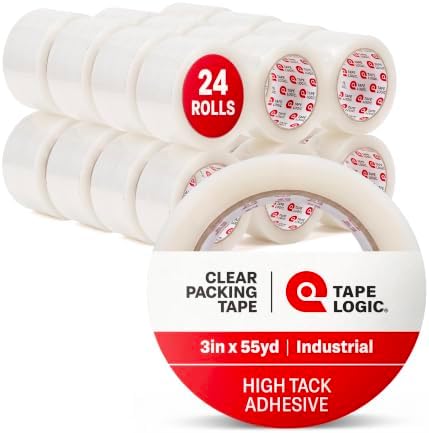 Tape Logic Packing Tape (24-Rolls), 3" x 55 yd 3.5 Mil - Industrial Strength Packaging Tape Refill for Shipping, Moving, Order Fulfillment, Acrylic 3.5 Mil