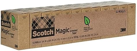 Scotch Magic Greener Tape, 0.75 in .x 900 in., 12 Rolls