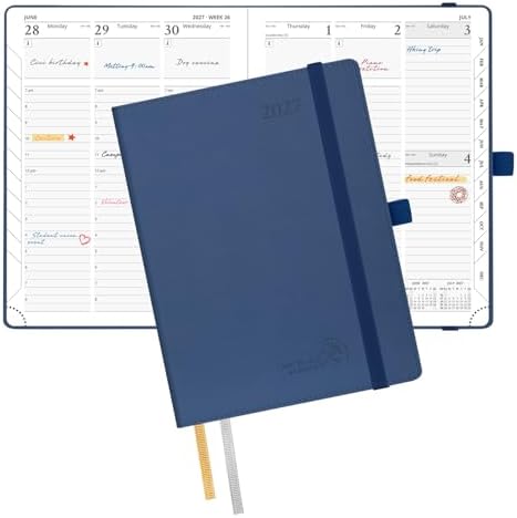POPRUN 2027 Planner, 6.5" x 8.5", Daily Weekly and Monthly Appointment Book