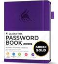 Clever Fox Password Book with Alphabetical Tabs, 7"x10" Keeper Purple