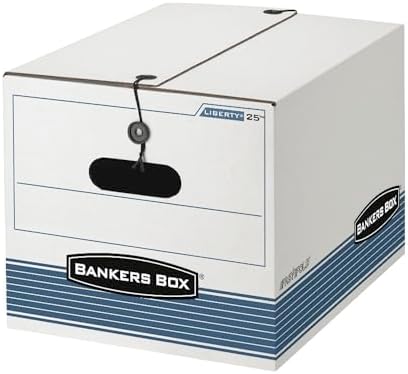 Bankers Box 12-Pack String & Button Medium-Duty File Box, Letter/Legal