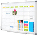 Dry Erase Calendar Whiteboard for Wall, 36" x 24" Monthly White Board