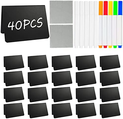 40 Pack Food Labels for Party Buffet - Mini Chalkboard Signs - Food Tags for Party Buffet - Catering Supplies Buffet Display, 3x4 Inches, Easy to Write and Wipe