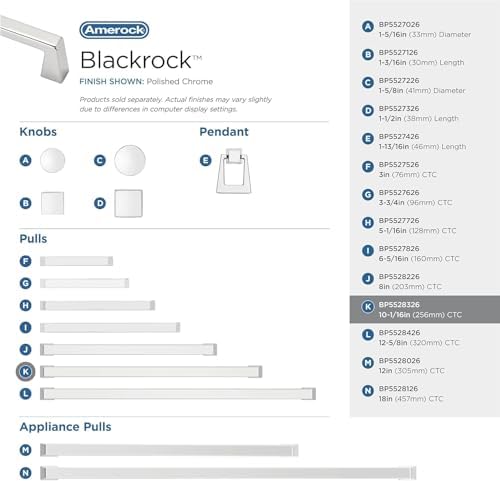 Amerock 10-1/16" Blackrock Polished Chrome Drawer Pull