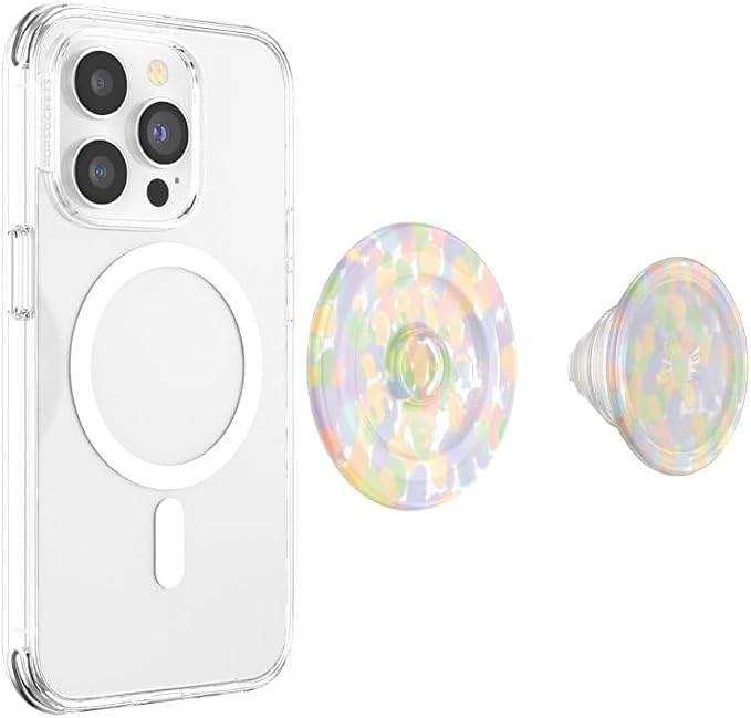 PopSockets Phone Grip for MagSafe, Magnetic Holder- Rainbow Glass | Removable, For Kindle / Android / iPhone, With Magnet, Rainbow, Colorful, Phone, Women
