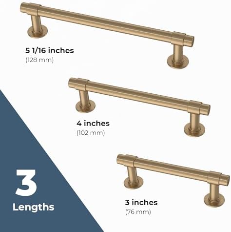 Franklin Brass (10-Pack) – Champagne Bronze Cabinet Handles, 5-1/16 Inch Hole Center, Casual Pulls for Drawers, Kitchen Cabinet Door, Dressers | Francisco
