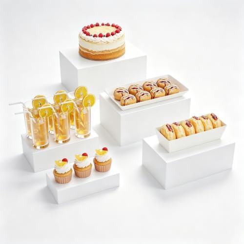 Display Stand, Display Risers - 5 Pcs Metal Rectangle Cake Stand for Buffet