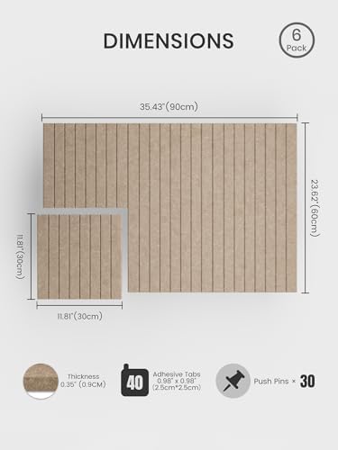 Bumusty 36"x 24" Large Felt Bulletin Board Tiles,Taupe