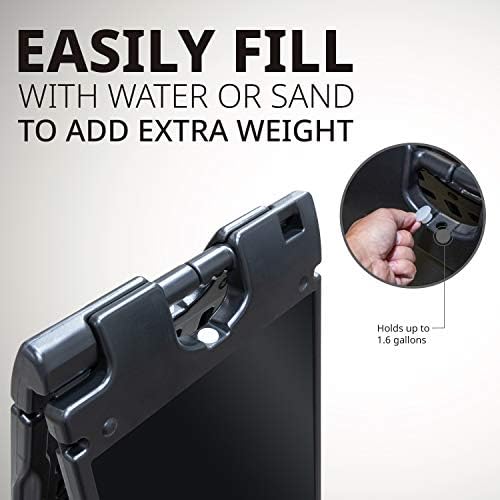 Jumbl A-Frame Signboard 15.7” x 26” Display Surface – Small Outdoor Sandwich Board w/Weather Resistant PVC Sign Protector & Sand Fill Holes – Dual Signage Stand for Storefront Sidewalk Curb (Black)
