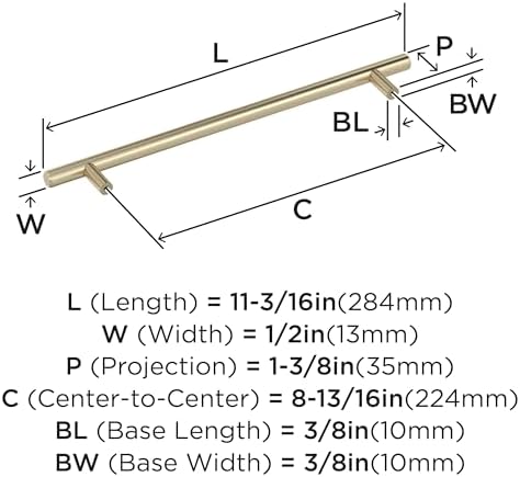 Amerock 8-13/16" Bar Pulls Golden Champagne Drawer Pull