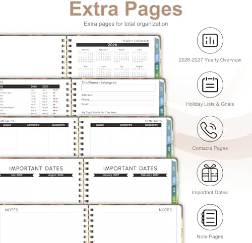 Planner 2026-2027, Weekly and Monthly Academic Planner, July 2026 - June 2027, Hardcover Calendar Agenda Book for School Year Planning, School Supplies for Teacher and Student, Letter Size(8.5'' x 11'')