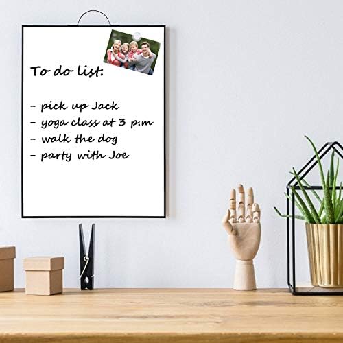 TSJ OFFICE Small White Board - 16" X 12" Portable Black Aluminum Framed Whiteboard, Magnetic Dry Erase Board with a Handle, to Do List Notepad for Office, Home, School