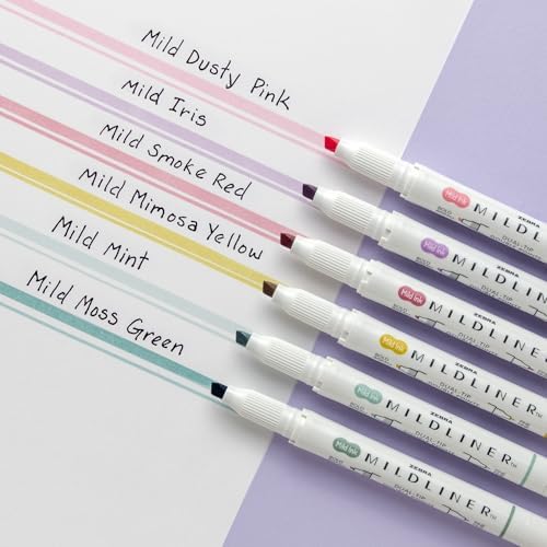 Zebra Pen MILDLINER No Bleed Highlighter, Assorted Mild, Dual Tip, 6-Pack