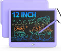 Bravokids 12 Inch LCD Writing Tablet for 3-8 Year Olds - Electronic Drawing Pad and Doodle Board as Educational Birthday Gifts for Girls and Boys (Purple)
