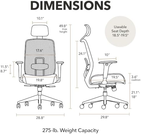 HON Altern Ergonomic Office Chair, Office Desk Computer Chair, Iris
