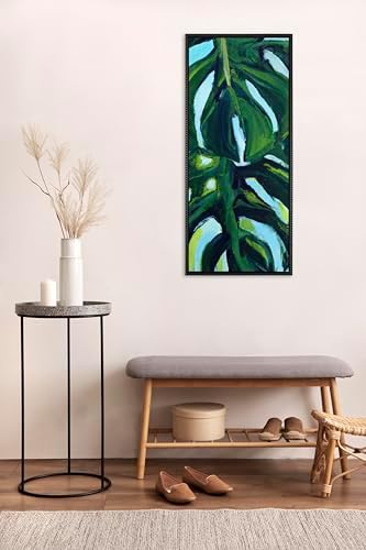 Kate and Laurel Sylvie Blank Framed Canvas Wall Art, 18x40 Black Beaded, Vintage Modern Empty Canvas for Paint-Your-Own Art, Ready to Paint Premium Canvas Already Framed