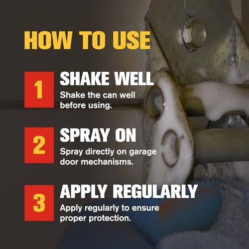 B’Laster Garage Door Lubricant Spray – Premium Silicone Garage Door Lube – Reduces Friction, Quiets Noisy Operation, Tack-Free Formula that Won’t Attract Dust or Dirt – 9.3oz (Case of 12)