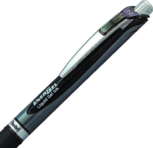 Pentel Energel RTX Retractable Liquid Gel Pen, 1.0mm, Metal Tip, Pack of 12