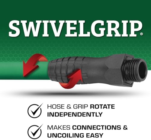 Flexzilla Colors SwivelGrip Garden Hose 5/8 in. x 10 ft., Lightweight All-Weather Water Hose, Durable and Flexible, Leak-Free Connections, Forest Green
