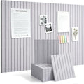 Large Felt Bulletin Board Cork Board Alternative with Safe Removable Adhesive Tabs, Wall Bulletin Board for Home Office Classroom Pin Board (Gray, Fine-Stripe 6-Pack)