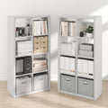 Furinno Cubicle Book Shelf Set of 2, 8-Cube Bookshelf, White
