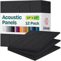 Acoustic Panels 12-Pack Soundproof Wall Panels 12"x12"x0.4" Decorative Sound Dampening for Your Home, Office, Studio, Bedroom & More with Unique ModuArc Carving [Dark Gray]