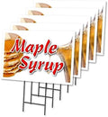 Maple Syrup 5 Pack of 18" x 24" Yard Sign & Stake | Advertise Your Business | Stake Included Image On Both Sides | Made in The USA