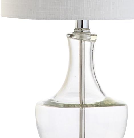 JONATHAN Y Colette 20" Glass Mini Bedside Table Lamp, Clear