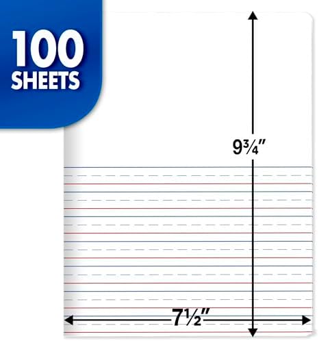 Mead Primary Journal Creative Story Tablet Composition Notebook, 7.5" x 9.75", Grades K-2, 100 Sheets, Color Selected For You (10297)