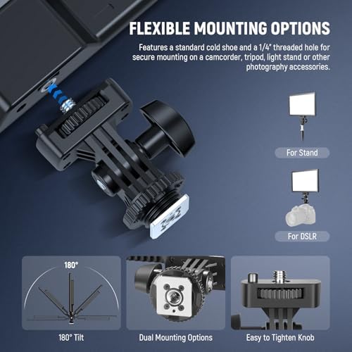 NEEWER Basics 13" LED Video Light Panel, 2 Pack with Tripod Stands, NL-192B