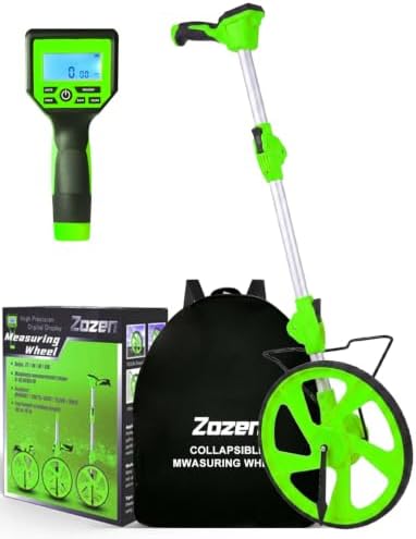 Zozen Measuring Wheel Digital Display, Imperial/Metric,12.5” Green Roller