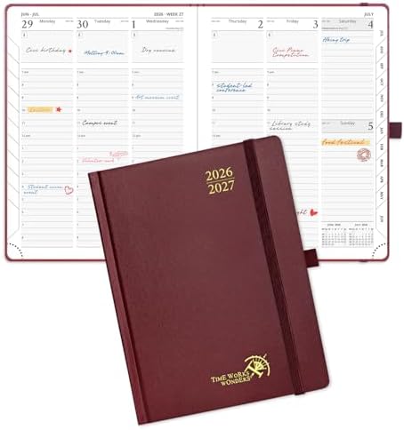 POPRUN 2026-2027 Academic Planner,6.5" x 8.75", Weekly and Monthly Calendar