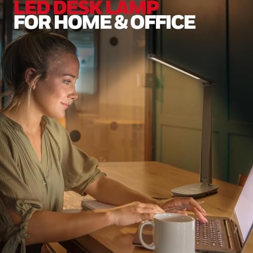 Honeywell HWT-H2 LED Desk Lamp, Eye-Caring Full Spectrum, USB Charging