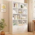 Closed Back Cabinet Wood Standard 9.5'' Wide Bookcase Bookshelf Storage Rack Multi-Layered Storage Shelf Cabinet Display Unit Integrated Against the Wall White 39.4" L x 9.4" W x 70.9" H